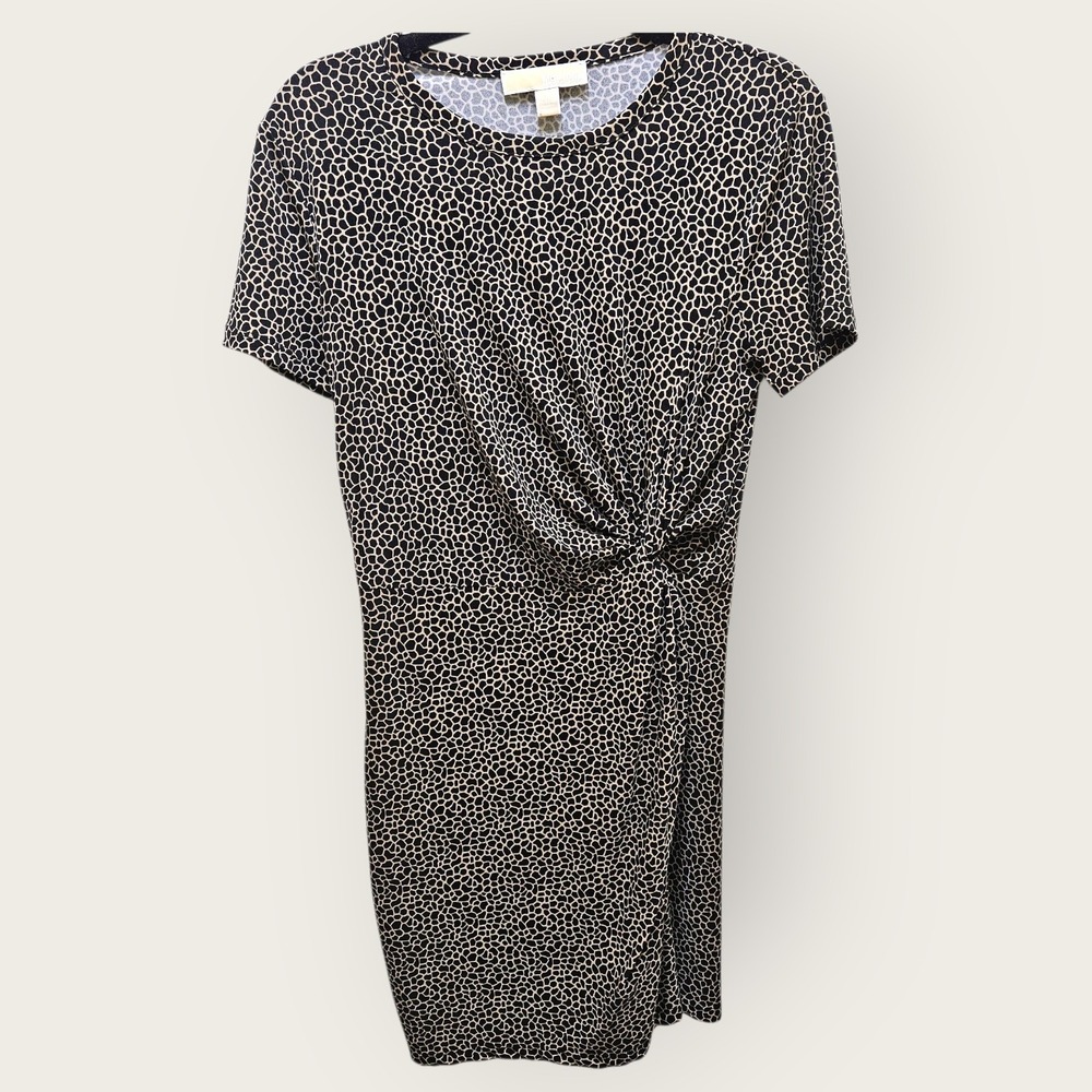 Michael Kors‎ Giraffe Print Knotted Twist Front Knee Length Dress Womens P/M